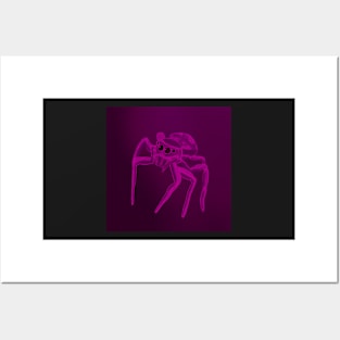 Jumping Spider Drawing V28 (Pink 2) Posters and Art